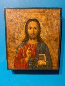 Icon depicting Christ Blessing, early 20th century, canvas on board, 37x32cm